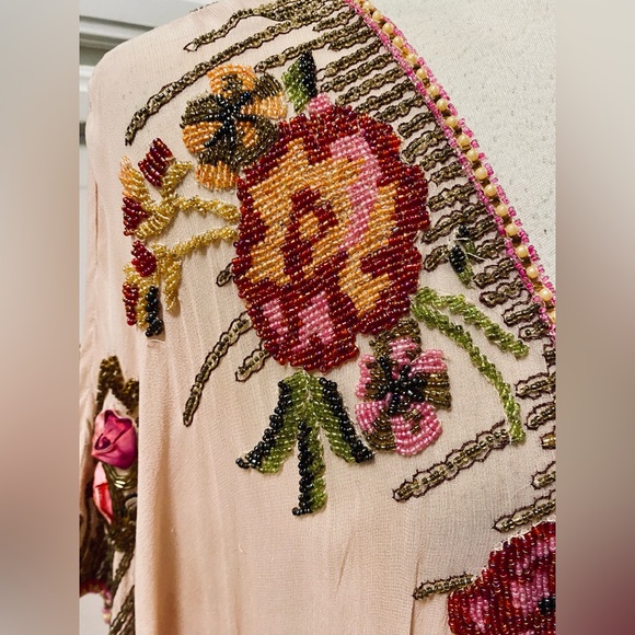 TRACY REESE Silk Chiffon Beaded Dress w/Slip NWT 12 - Picture 10 of 16